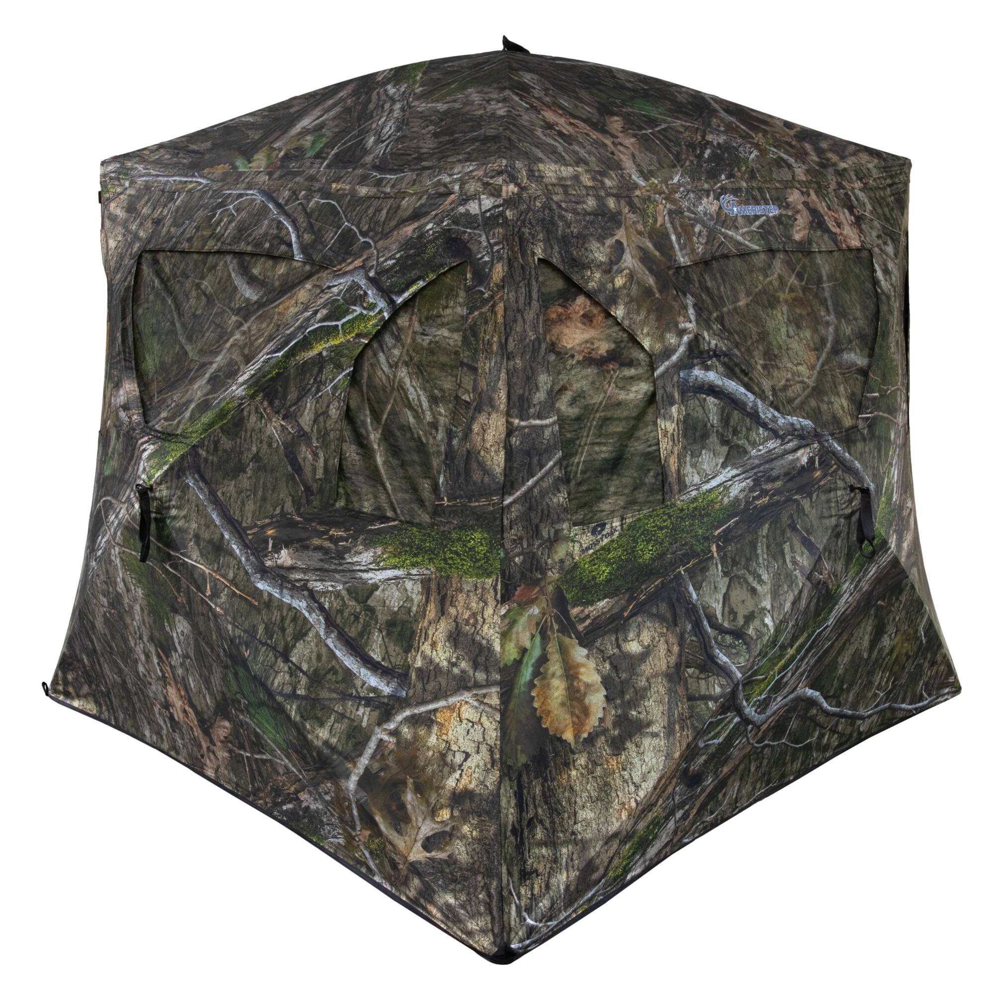 Ameristep Brickhouse Wide Bottom Ground Blind — Silent Hook and Elastic Triangular Window System, MODNAXL, Model# AM-AMEBL3029-WB
